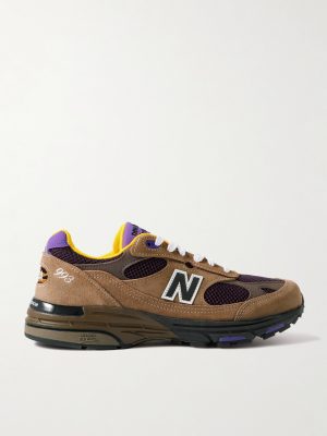993 Leather-Trimmed Mesh and Suede Sneakers 993 Leather-Trimmed Mesh and Suede Sneakers