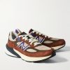 990v6 Leather-Trimmed Suede and Mesh Sneakers - FR