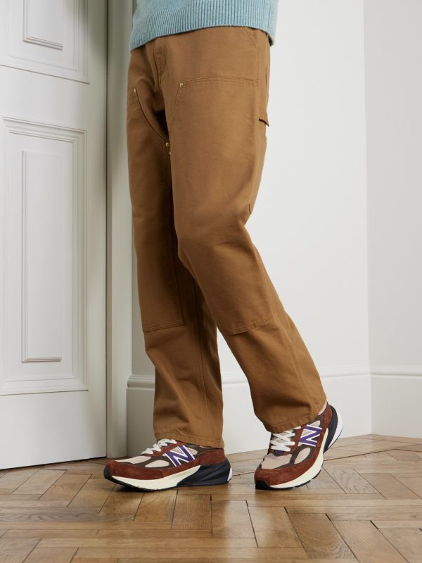 990v6 Leather-Trimmed Suede and Mesh Sneakers - OU