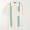Clemente Striped Pointelle-Knit Cotton Polo Shirt