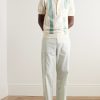 Clemente Striped Pointelle-Knit Cotton Polo Shirt - OU