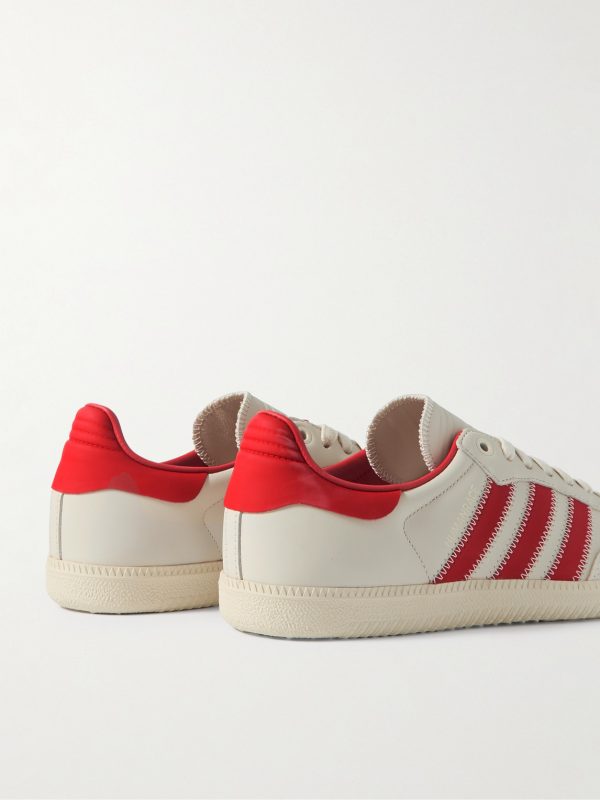 + Pharrell Williams Humanrace Samba Suede-Trimmed Leather Sneakers - BK + Pharrell Williams Humanrace Samba Suede-Trimmed Leather Sneakers - BK