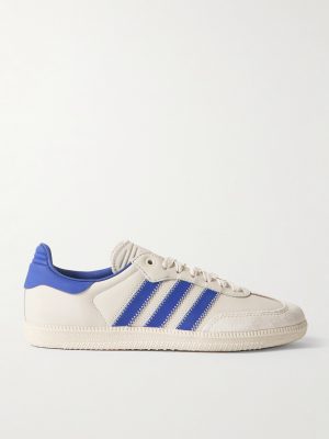 + Pharrell Williams Humanrace Samba Suede-Trimmed Leather Sneakers + Pharrell Williams Humanrace Samba Suede-Trimmed Leather Sneakers