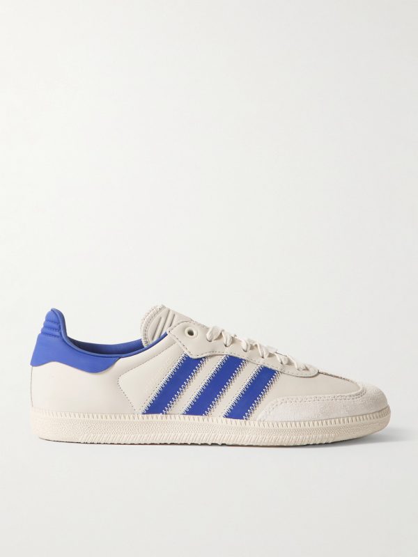 + Pharrell Williams Humanrace Samba Suede-Trimmed Leather Sneakers + Pharrell Williams Humanrace Samba Suede-Trimmed Leather Sneakers