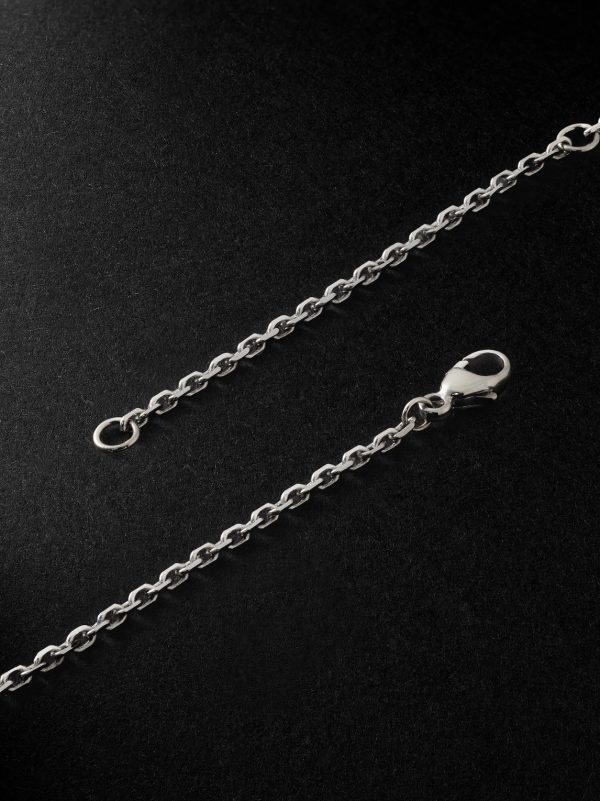 Bar White Gold Smoky Quartz Necklace - BK Bar White Gold Smoky Quartz Necklace - BK