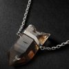 Bar White Gold Smoky Quartz Necklace - CU Bar White Gold Smoky Quartz Necklace - CU
