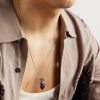 Bar White Gold Smoky Quartz Necklace - FR Bar White Gold Smoky Quartz Necklace - FR