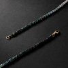 Gold, Emerald and Sapphire Beaded Necklace - BK Gold, Emerald and Sapphire Beaded Necklace - BK