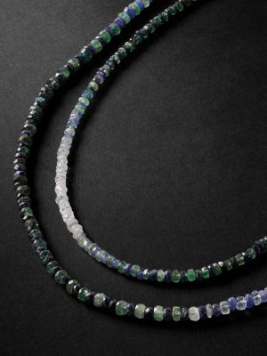 Gold, Emerald and Sapphire Beaded Necklace