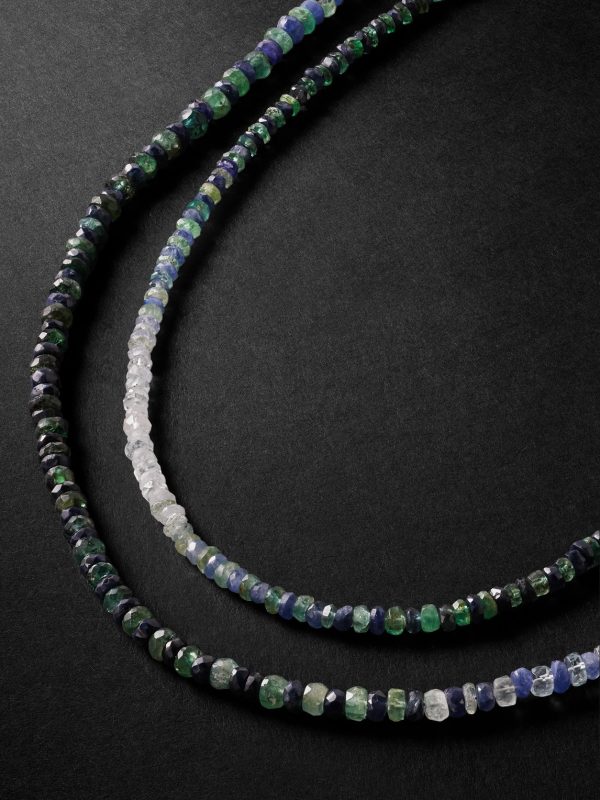 Gold, Emerald and Sapphire Beaded Necklace Gold, Emerald and Sapphire Beaded Necklace