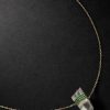 Triple Bar Gold, Crystal Quartz and Emerald Necklace Triple Bar Gold, Crystal Quartz and Emerald Necklace