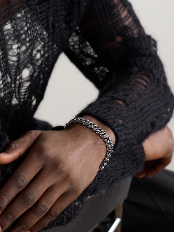 Sterling Silver Diamond Chain Bracelet - FR