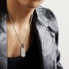 Chevron Titanium and Sterling Silver Diamond Pendant - FR Chevron Titanium and Sterling Silver Diamond Pendant - FR