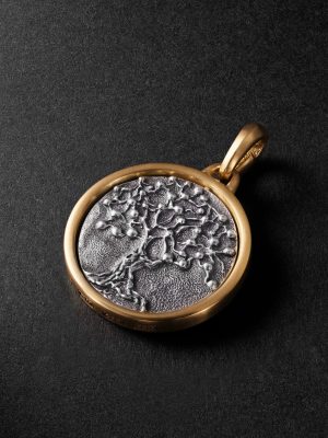 Life and Death 18-Karat Gold and Sterling Silver Pendant