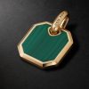 Roman 18-Karat Gold Malachite Pendant Roman 18-Karat Gold Malachite Pendant
