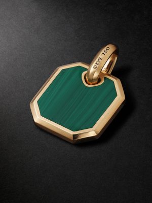 Roman 18-Karat Gold Malachite Pendant