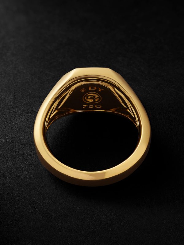 Streamline® 18-Karat Gold Onyx Signet Ring - BK