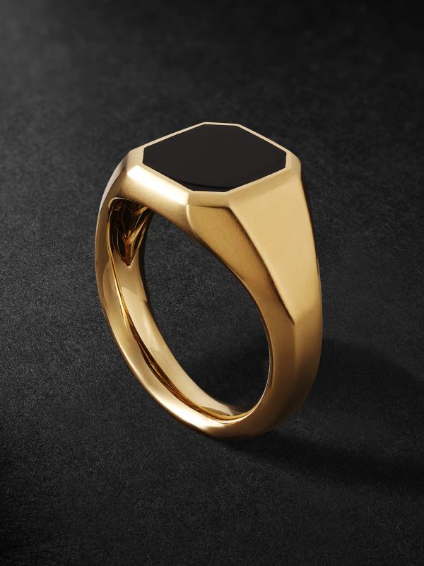 Streamline® 18-Karat Gold Onyx Signet Ring