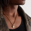 Roman Brushed 18-Karat Gold Pendant - FR