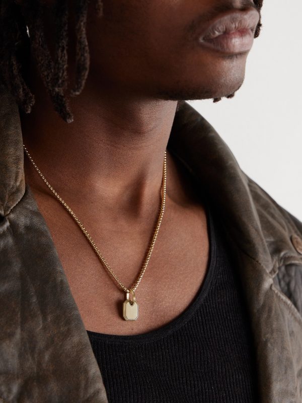 Roman Brushed 18-Karat Gold Pendant - FR