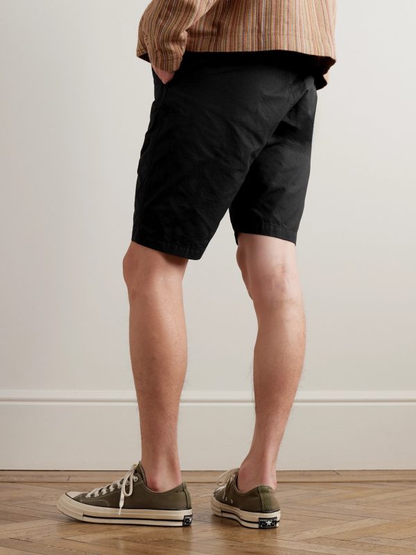 New Yorker Straight-Leg Cotton-Ripstop Drawstring Shorts - BK New Yorker Straight-Leg Cotton-Ripstop Drawstring Shorts - BK