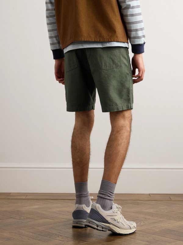 Slim-Fit Straight-Leg Cotton Cargo Shorts - BK