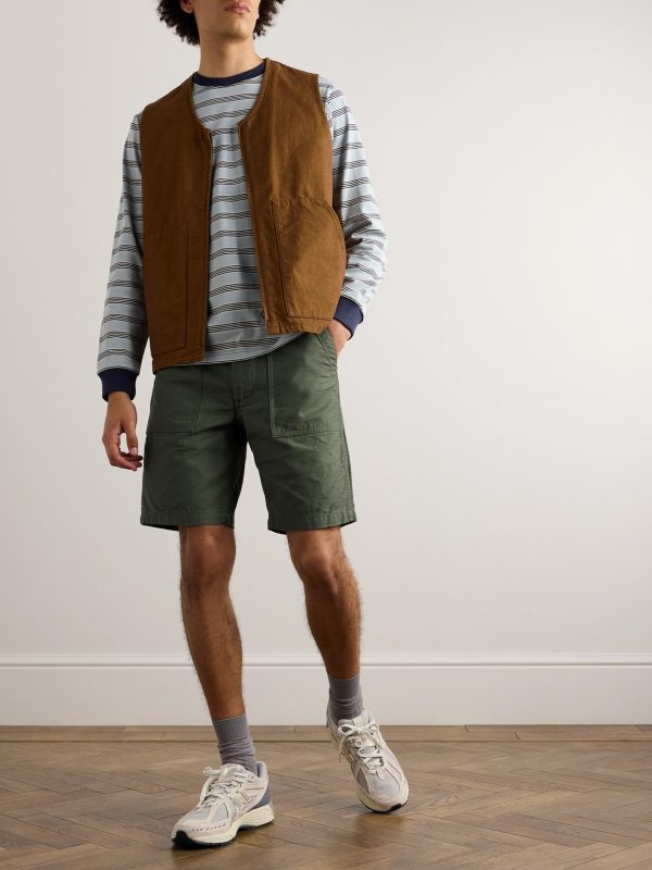Slim-Fit Straight-Leg Cotton Cargo Shorts - OU
