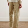 Thomas Embroidered Cotton and Linen-Blend Trousers - BK Thomas Embroidered Cotton and Linen-Blend Trousers - BK