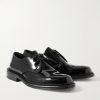 Grosgrain-Trimmed Patent-Leather Derby Shoes - FR Grosgrain-Trimmed Patent-Leather Derby Shoes - FR