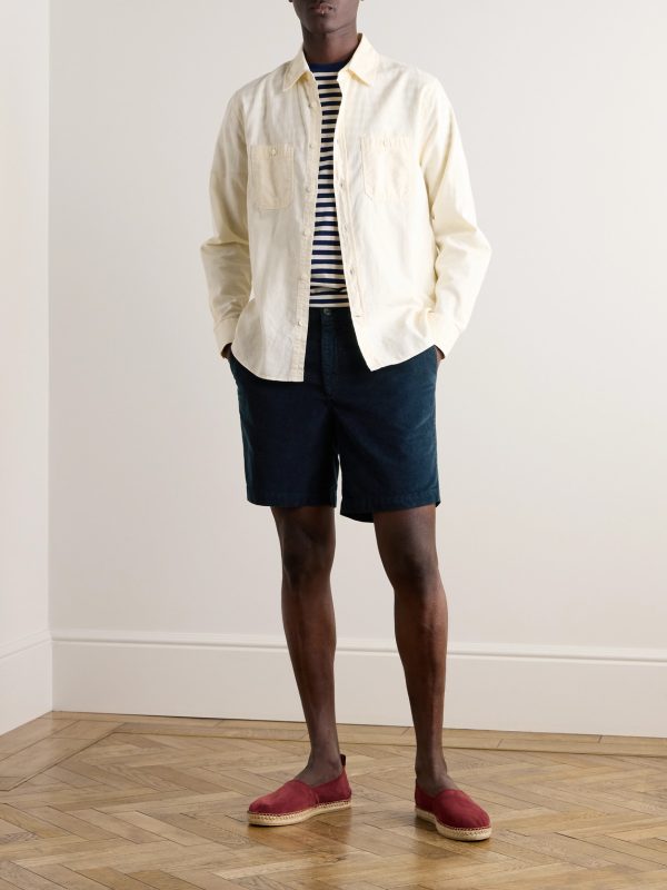 Straight-Leg Organic Cotton-Blend Corduroy Shorts - OU