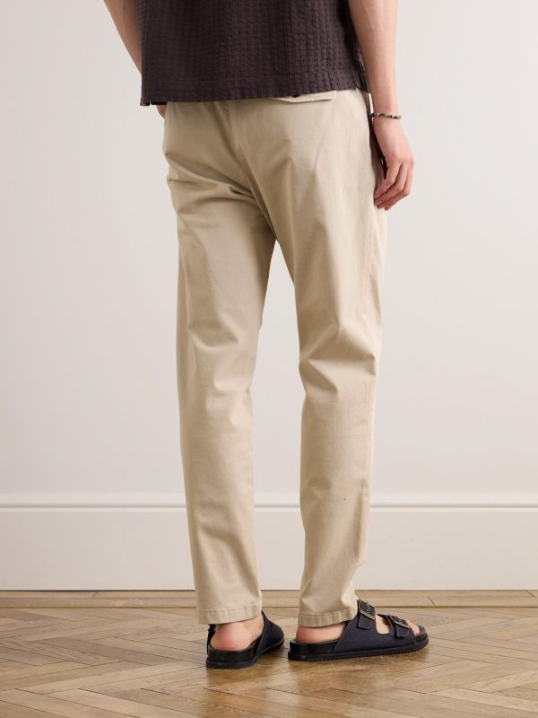 Daniel Tapered Pleated Garment-Dyed Organic Cotton-Twill Trousers - BK Daniel Tapered Pleated Garment-Dyed Organic Cotton-Twill Trousers - BK