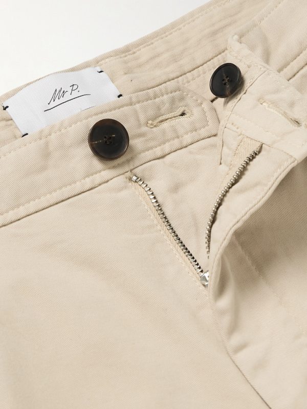 Daniel Tapered Pleated Garment-Dyed Organic Cotton-Twill Trousers - E1 Daniel Tapered Pleated Garment-Dyed Organic Cotton-Twill Trousers - E1