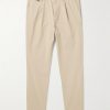 Daniel Tapered Pleated Garment-Dyed Organic Cotton-Twill Trousers Daniel Tapered Pleated Garment-Dyed Organic Cotton-Twill Trousers