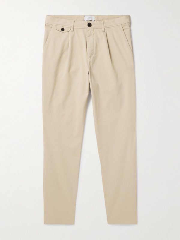 Daniel Tapered Pleated Garment-Dyed Organic Cotton-Twill Trousers Daniel Tapered Pleated Garment-Dyed Organic Cotton-Twill Trousers