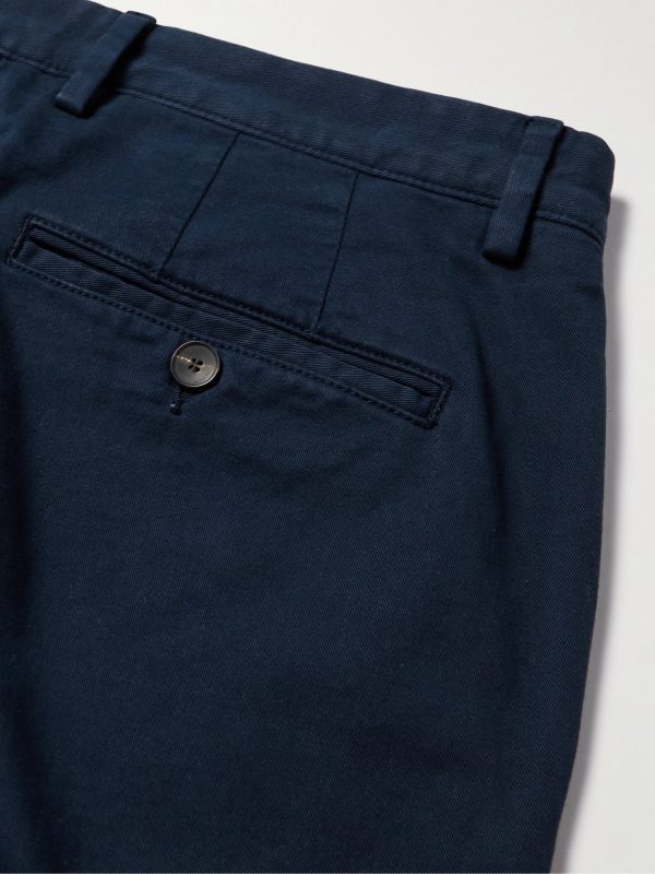 Straight-Leg Garment-Dyed Cotton-Blend Twill Bermuda Shorts - CU