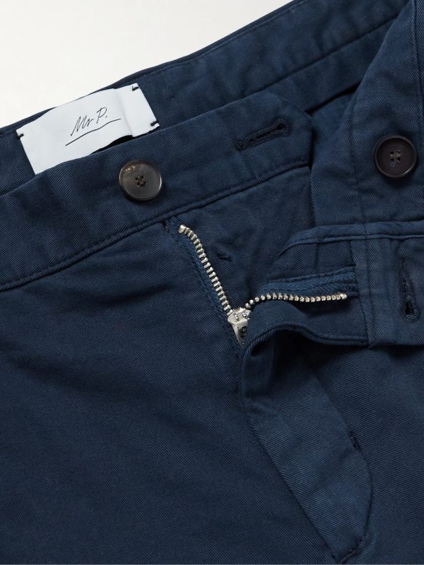 Straight-Leg Garment-Dyed Cotton-Blend Twill Bermuda Shorts - E1