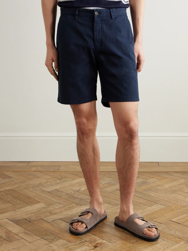 Straight-Leg Garment-Dyed Cotton-Blend Twill Bermuda Shorts - FR