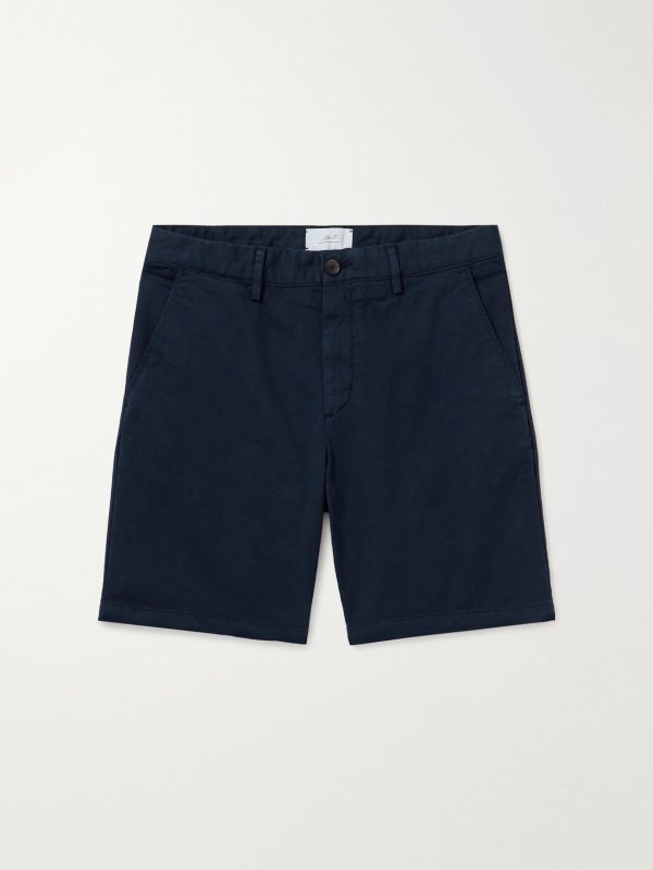 Straight-Leg Garment-Dyed Cotton-Blend Twill Bermuda Shorts