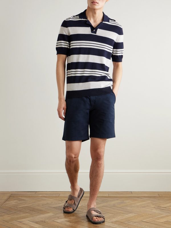 Straight-Leg Garment-Dyed Cotton-Blend Twill Bermuda Shorts - OU