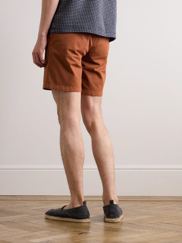 Straight-Leg Garment-Dyed Organic Cotton-Blend Twill Shorts - BK Straight-Leg Garment-Dyed Organic Cotton-Blend Twill Shorts - BK