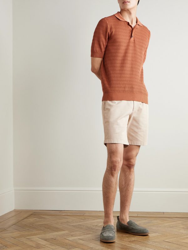 Straight-Leg Garment-Dyed Cotton-Blend Twill Bermuda Shorts - OU Straight-Leg Garment-Dyed Cotton-Blend Twill Bermuda Shorts - OU