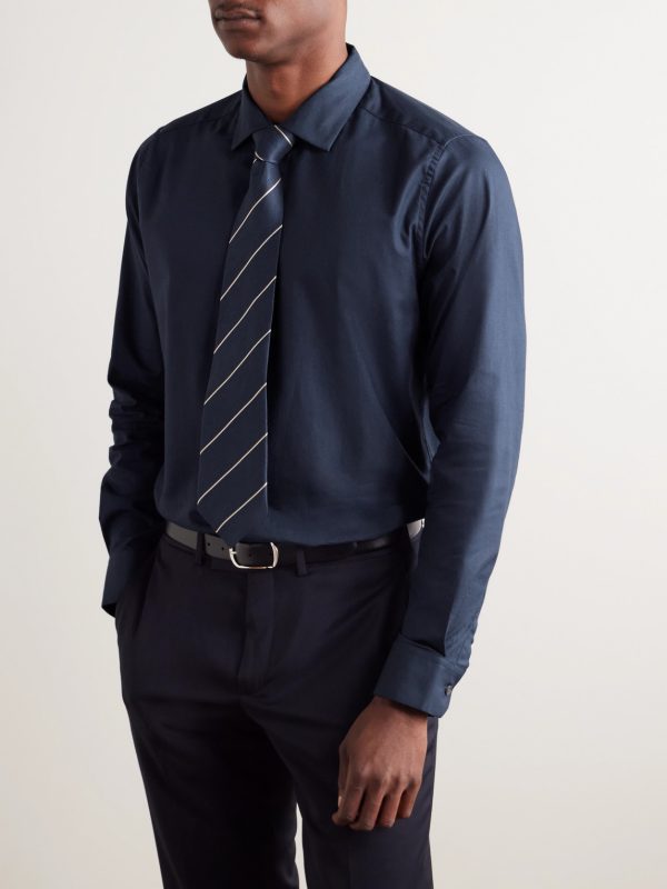 Cutaway-Collar Cotton-Twill Shirt - FR Cutaway-Collar Cotton-Twill Shirt - FR
