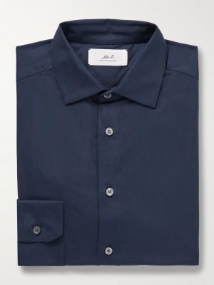 Cutaway-Collar Cotton-Twill Shirt Cutaway-Collar Cotton-Twill Shirt