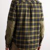 Loge Peak Checked Brushed Cotton-Blend Shirt - BK Loge Peak Checked Brushed Cotton-Blend Shirt - BK