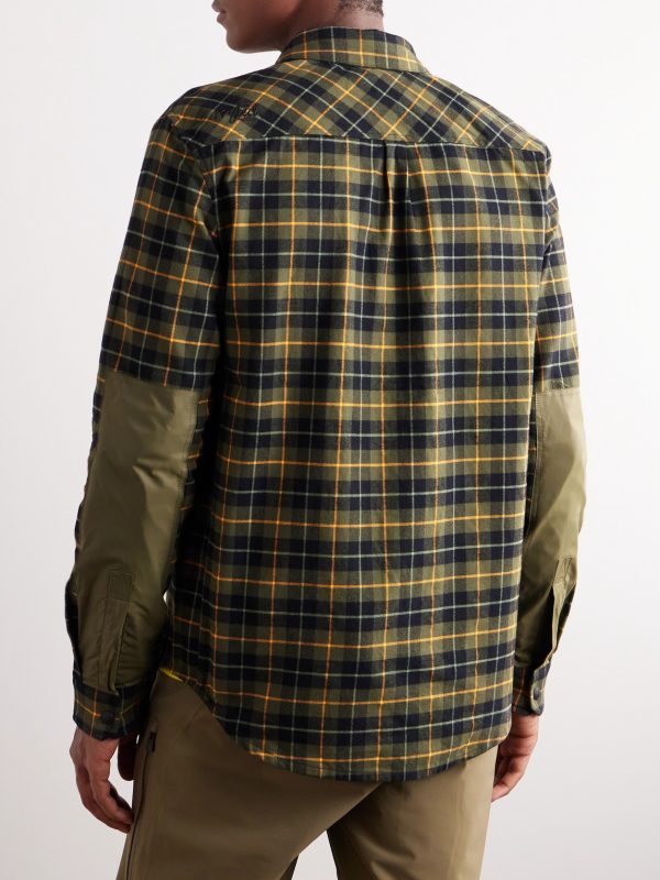 Loge Peak Checked Brushed Cotton-Blend Shirt - BK Loge Peak Checked Brushed Cotton-Blend Shirt - BK