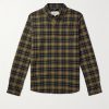 Loge Peak Checked Brushed Cotton-Blend Shirt Loge Peak Checked Brushed Cotton-Blend Shirt