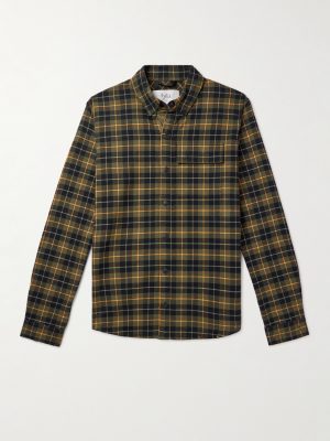 Loge Peak Checked Brushed Cotton-Blend Shirt Loge Peak Checked Brushed Cotton-Blend Shirt