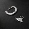 Flying Saucer White Gold Diamond Single Hoop Earring - BK Flying Saucer White Gold Diamond Single Hoop Earring - BK