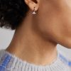 Flying Saucer White Gold Diamond Single Hoop Earring - FR Flying Saucer White Gold Diamond Single Hoop Earring - FR
