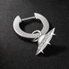 Flying Saucer White Gold Diamond Single Hoop Earring Flying Saucer White Gold Diamond Single Hoop Earring